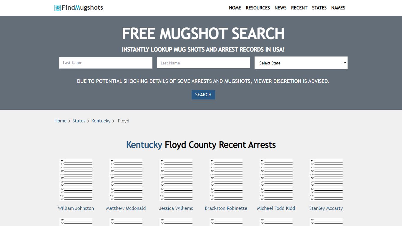 Find Floyd Kentucky Mugshots - Find Mugshots